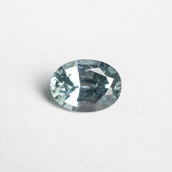 Teal Brilliant Sapphire 089ct Oval Misfit Gems Rings