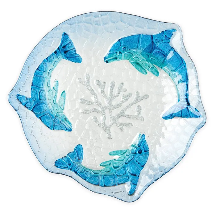 THEBEACHCOMBER Rings Beachcombers Blue Dolphin Glass Dish 10