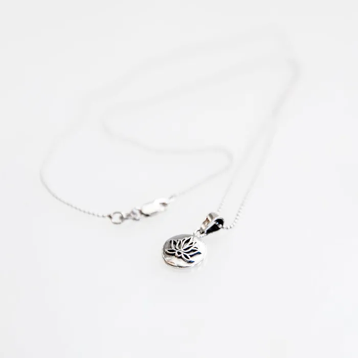 Tiger Mountain Raised Lotus Pendant Necklace Necklaces