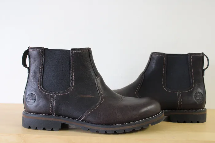 Timberland Larchmont Chelsea Brown Leather Boots Mens 9 Timberland Rings