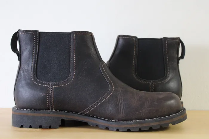 Timberland Larchmont Chelsea Brown Leather Boots Mens 9 Timberland Rings