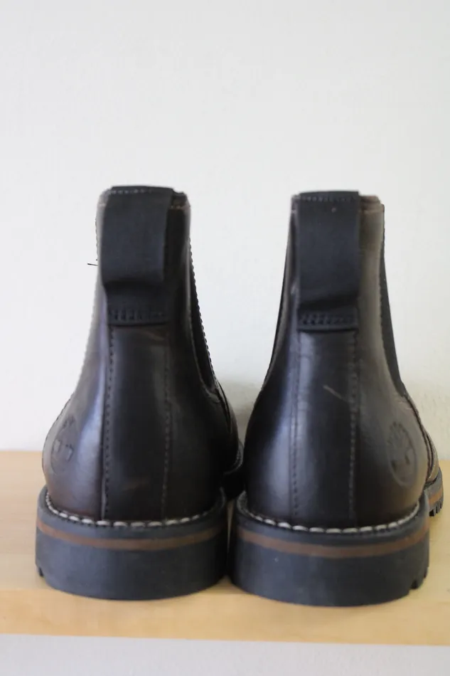 Timberland Larchmont Chelsea Brown Leather Boots Mens 9 Timberland Rings