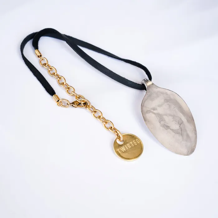 Twisted Silver Necklaces LEATHER ROCKER Necklace