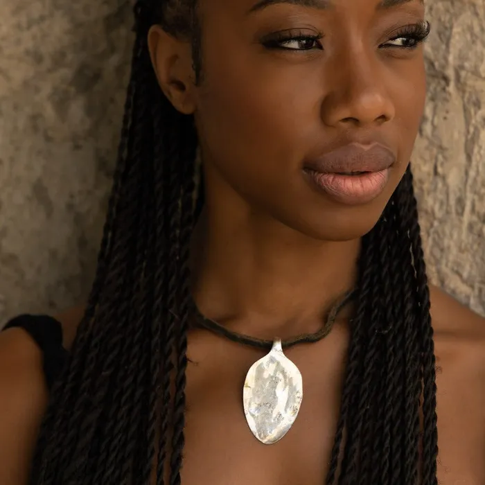Twisted Silver Necklaces LEATHER ROCKER Necklace