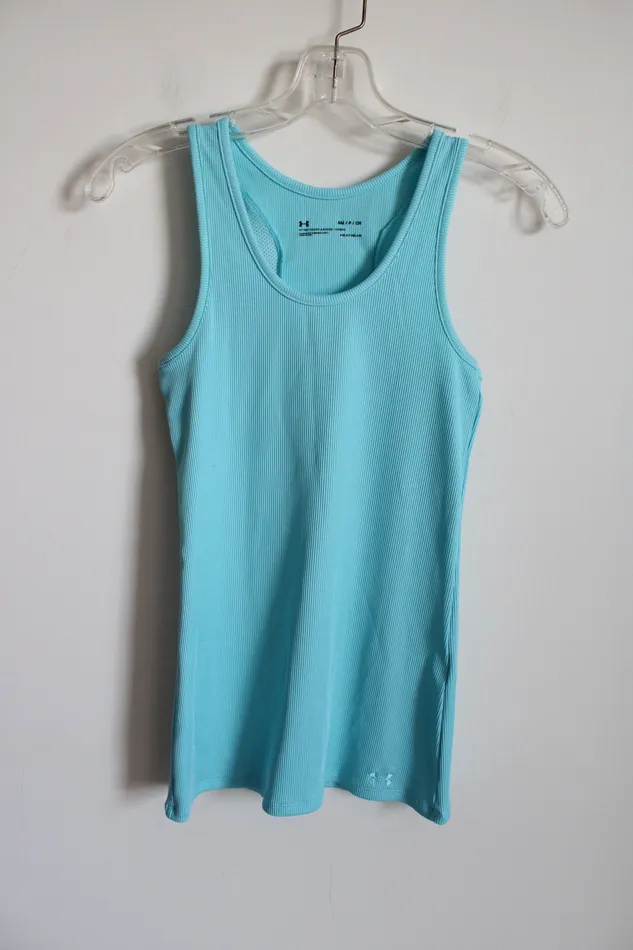 Under Armour Necklaces Under Armour Light Blue Ribbed HeatGear Tank S