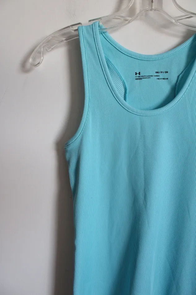 Under Armour Necklaces Under Armour Light Blue Ribbed HeatGear Tank S
