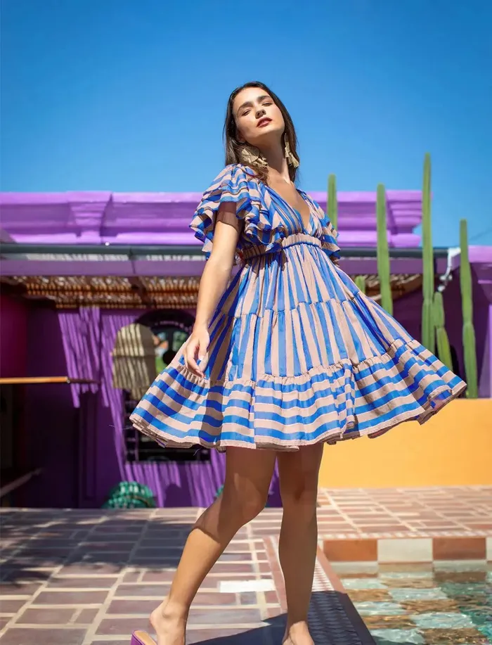 VALE SHORT DRESS STRIPE Erika Pea Earrings