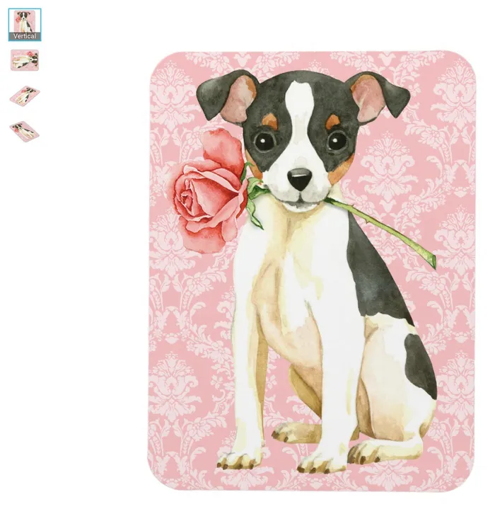 Valentine Rose Magnet Fox Terrier Customizable ZAZZLE Necklaces