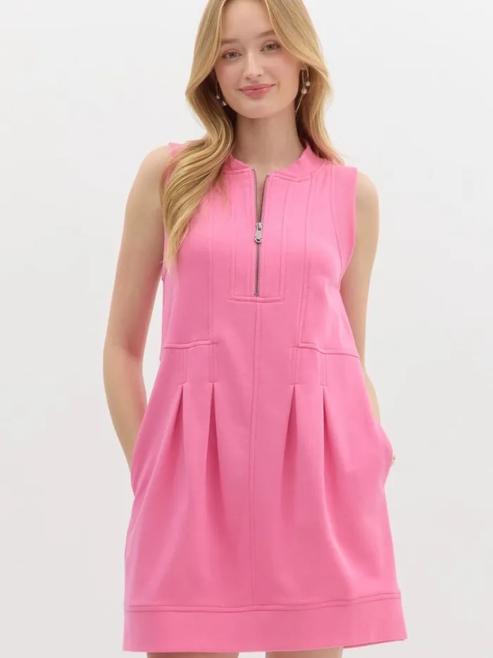 Venus Athletic Quarter Zip Dress Entro Earrings