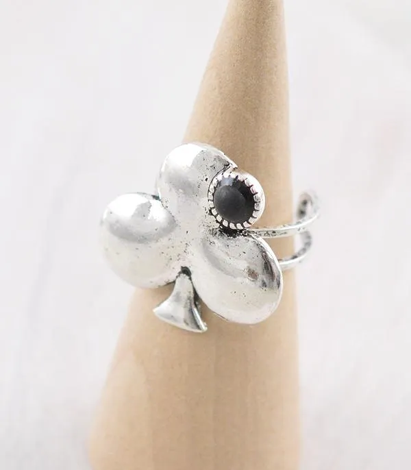 WESTERN CLOVER ACE RING BLACK YKT Rings