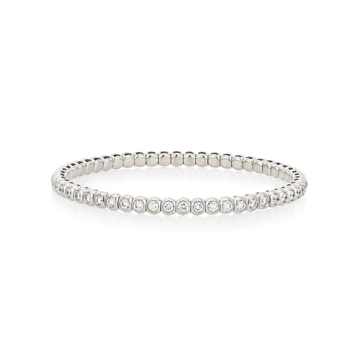 White Gold and Diamond Bezel Set Stretch Tennis Bracelet 400cts RACHEL LYNN CHICAGO Bracelets White Gold and Diamond Bezel Set Stretch Tennis Bracelet 400cts RACHEL LYNN CHICAGO Bracelets