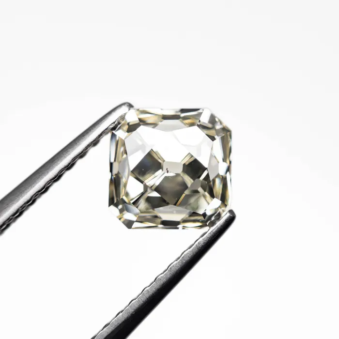 White Modern Antique French Cut Diamond 153ct Cut Corner Square Misfit Diamonds Rings