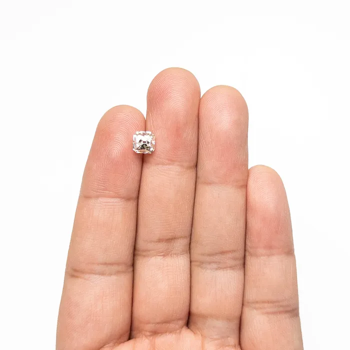 White Modern Antique French Cut Diamond 153ct Cut Corner Square Misfit Diamonds Rings