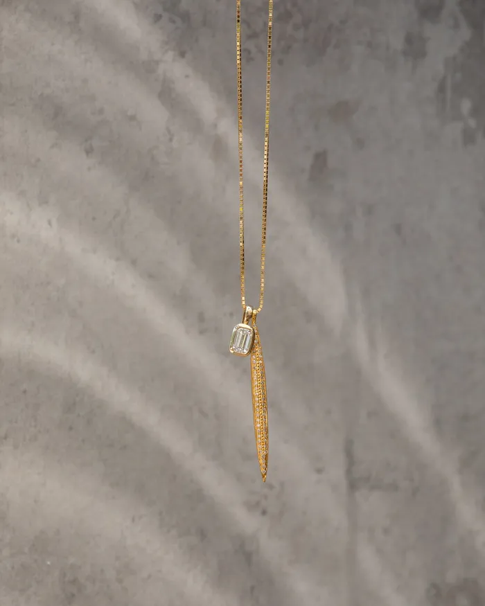 Yellow Gold and Bezel Set Diamond Charm RACHEL LYNN CHICAGO Earrings