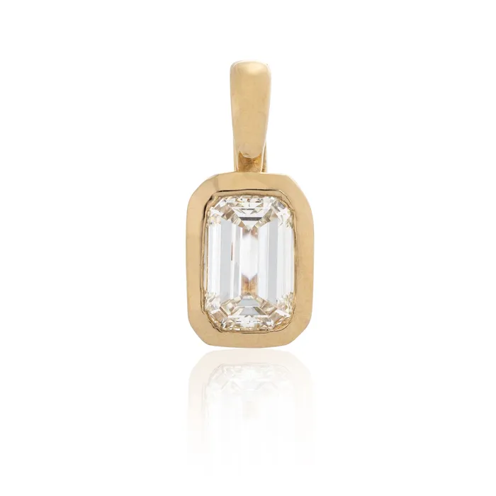 Yellow Gold and Bezel Set Diamond Charm RACHEL LYNN CHICAGO Earrings