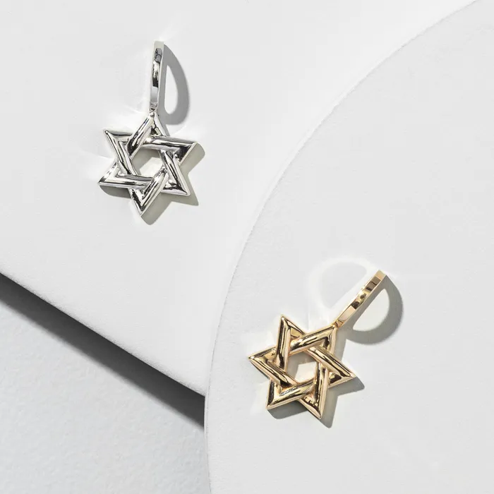 Yellow Gold Star of David Charm RACHEL LYNN CHICAGO Earrings